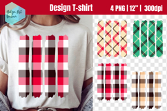 Brush Stroke Plaid Sublimation T-shirt PNG Product Image 1