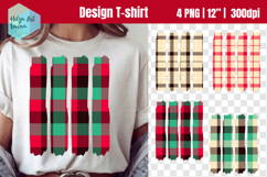 Brush Stroke Plaid Sublimation T-shirt PNG Product Image 1