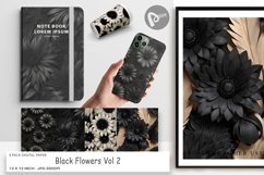 Digital Paper Black Flowers Product Image 1