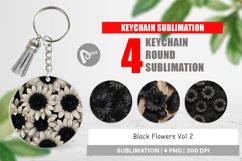 Keychain Black Flowers Product Image 1