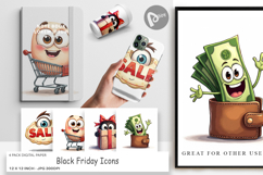 Black Friday Icons Digital Paper Product Image 1