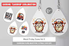 Black Friday Icons Earring Product Image 1