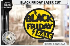 Black Friday Sale Laser Cut. Black Friday Wooden Sign SVG Product Image 1