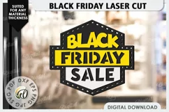 Black Friday Sale Laser Cut. Black Friday Wooden Sign SVG Product Image 1