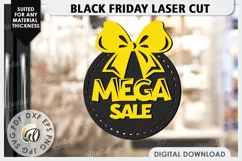 Black Friday Sale Laser Cut. Black Friday Wooden Sign SVG Product Image 1