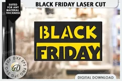 Black Friday Sale Laser Cut. Black Friday Wooden Sign SVG Product Image 1