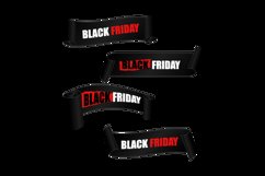 Black friday sale ribbon banner and scrolls design collectio Product Image 2