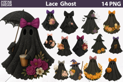 Halloween Ghost Lace Bundle | Black Ghost Sublimation Product Image 1