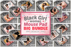 Afro Girl / Woman braided hair Mouse Pad PNG Design Bundle Product Image 1