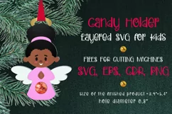 Black Girl Angel Christmas Candy Holder SVG