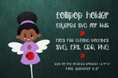 Black Girl Angel Lollipop Holder SVG
