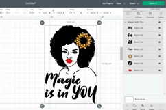 Black Girl Magic SVG for Cricut Afro Melanin Blessed Woman