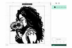 Black Girl SVG With Sunflowers African American SVG 