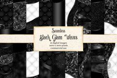 Black Glam Waves Digital Paper Product Image 1
