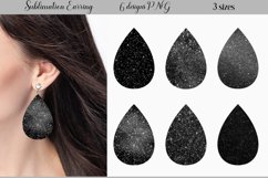 Black Glitter Earrings PNG | Teardrop Earrings Sublimation Product Image 1