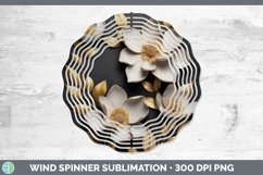 GorgeousBlack Gold Flowers Wind Spinner design.