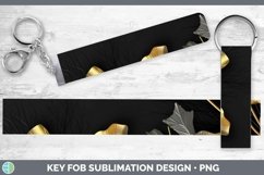 GorgeousBlack Gold Flowers Key Fob design.