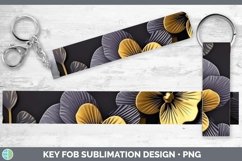 GorgeousBlack Gold Flowers Key Fob design.
