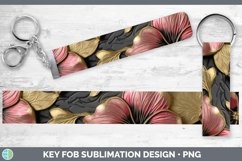 GorgeousBlack Gold Flowers Key Fob design.
