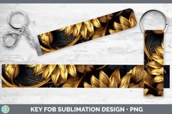 GorgeousBlack Gold Flowers Key Fob design.