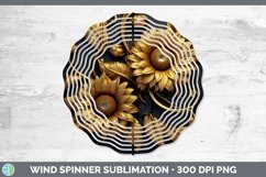 GorgeousBlack Gold Flowers Wind Spinner design.