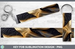 GorgeousBlack Gold Flowers Key Fob design.