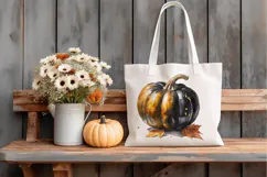 Black & Gold Pumpkin Watercolour Product Image 3