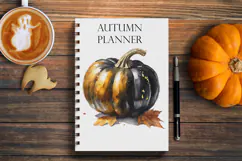 Black & Gold Pumpkin Watercolour Product Image 6