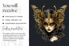 Steampunk Fairy Clipart Black and Gold PNG sublimation Product Image 2