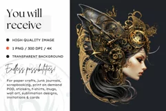 Steampunk Fairy Clipart Black and Gold PNG sublimation Product Image 2