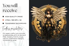 Steampunk Fairy Clipart Black and Gold PNG sublimation Product Image 2