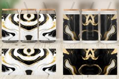 Black Gold Watercolor Ink Glass Can Wraps Product Image 5