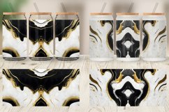 Black Gold Watercolor Ink Glass Can Wraps Product Image 6