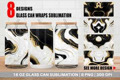 Black Gold Watercolor Ink Glass Can Wraps Product Image 1