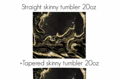 Black And Gold, Glitter Tumbler Digital Sublimation Design Product Image 3