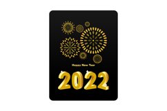 Black greeting card new year 2022 Product Image 1