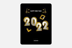 Black greeting card new year 2022 Product Image 2