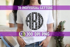 Black and Grey Leopard Monogram Set PNG for Sublimation Product Image 1
