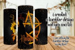 Happy Halloween Pentagram Dark Hair Dark Witch PNG Graphic Product Image 6