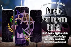 Halloween Witch Purple Pentgram 20oz Tumbler, Dark Hair Product Image 1