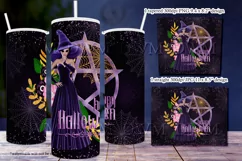 Halloween Witch Purple Pentgram 20oz Tumbler, Dark Hair Product Image 2