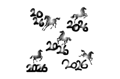 Black halftone lunar 2026 new year collection design Product Image 1