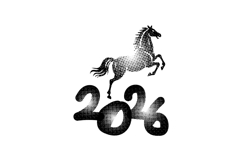 Black halftone lunar 2026 new year isolated Product Image 1