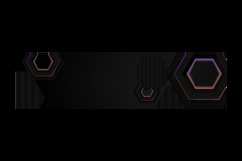 Black hexagon horizontal banner background with colorful shi Product Image 2