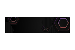 Black hexagon horizontal banner background with colorful shi Product Image 1