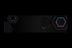 Black hexagon horizontal banner background with colorful Product Image 1