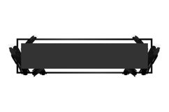 Black horizontal banner and frame with brush stroke design Product Image 1