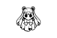 Black illustration art cute ghost character clipart Product Image 1