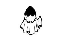 Black illustration art cute ghost character design Product Image 1