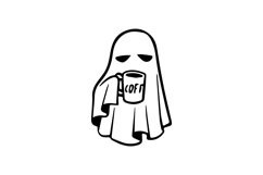 Black illustration art cute ghost character graphic Product Image 1